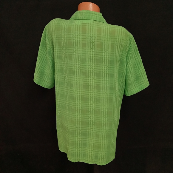 Liz Baker Woman botton down short sleeve green top 20W - Picture 2 of 7